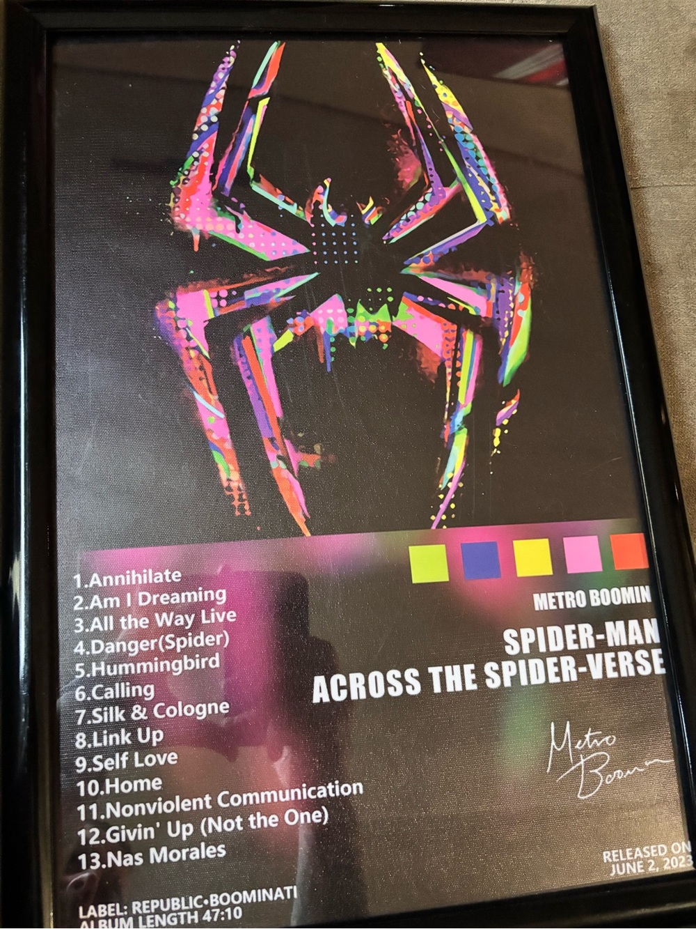 Spider-Man Across the Spider-Verse Metro Boomin Framed Canvas Art